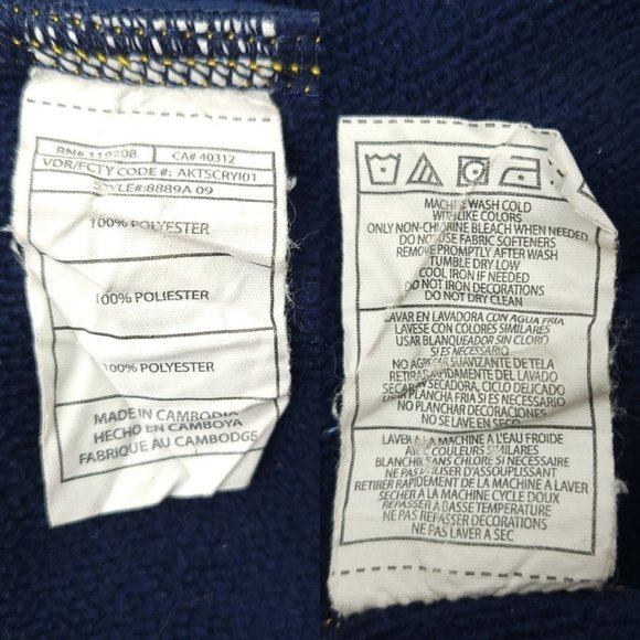 Adidas Navy Annapolis Hoodie Pullover Sweatshirt Men M Blue Gold Long Sleeve - Picture 12 of 14